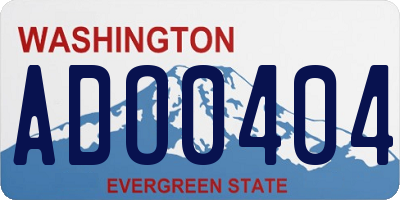 WA license plate ADO0404