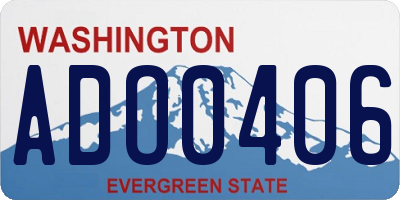 WA license plate ADO0406