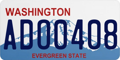WA license plate ADO0408