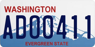 WA license plate ADO0411