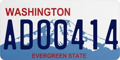 WA license plate ADO0414
