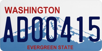 WA license plate ADO0415