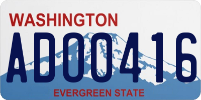 WA license plate ADO0416