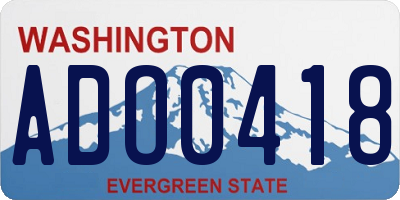 WA license plate ADO0418