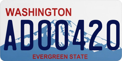 WA license plate ADO0420