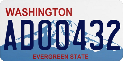 WA license plate ADO0432