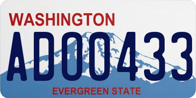 WA license plate ADO0433