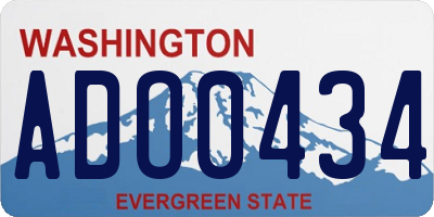 WA license plate ADO0434