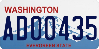 WA license plate ADO0435