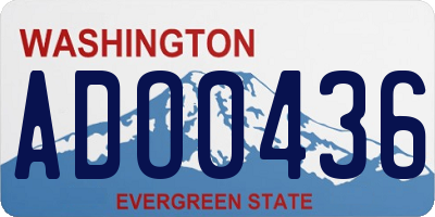 WA license plate ADO0436