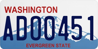WA license plate ADO0451