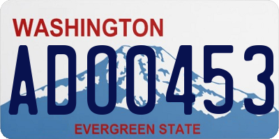 WA license plate ADO0453