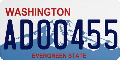 WA license plate ADO0455