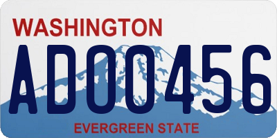 WA license plate ADO0456