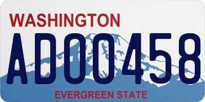 WA license plate ADO0458