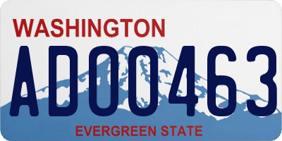 WA license plate ADO0463