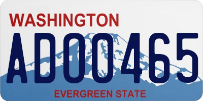 WA license plate ADO0465