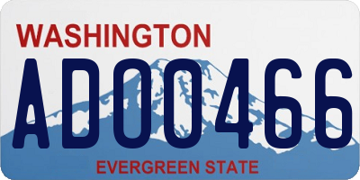 WA license plate ADO0466