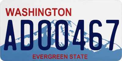 WA license plate ADO0467