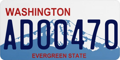 WA license plate ADO0470