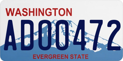 WA license plate ADO0472
