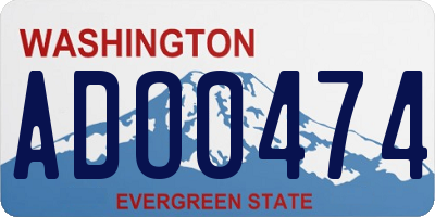 WA license plate ADO0474