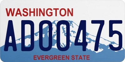 WA license plate ADO0475