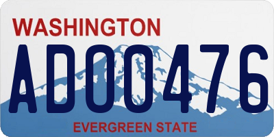 WA license plate ADO0476