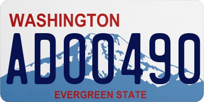 WA license plate ADO0490