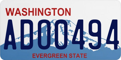 WA license plate ADO0494