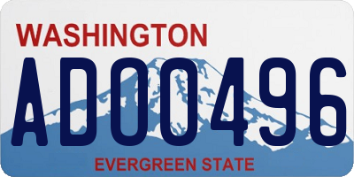WA license plate ADO0496