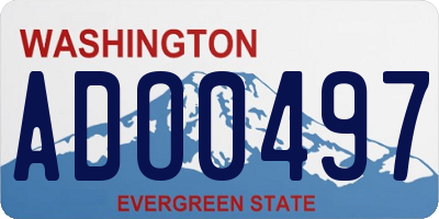 WA license plate ADO0497