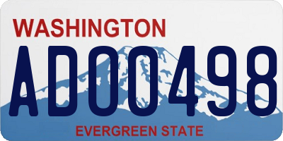 WA license plate ADO0498
