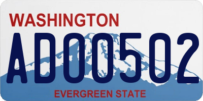 WA license plate ADO0502