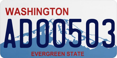 WA license plate ADO0503