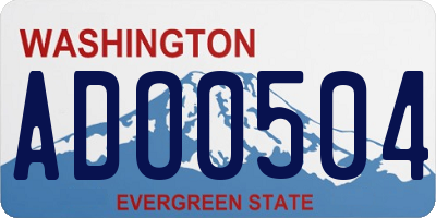 WA license plate ADO0504