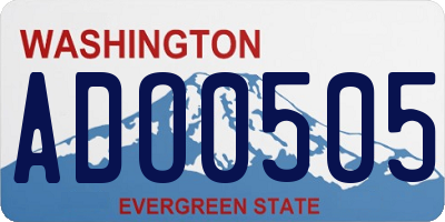 WA license plate ADO0505