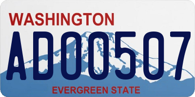 WA license plate ADO0507