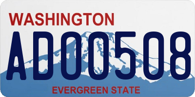 WA license plate ADO0508