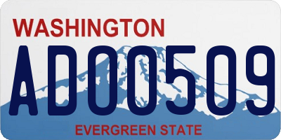 WA license plate ADO0509