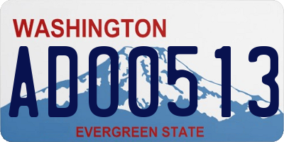 WA license plate ADO0513