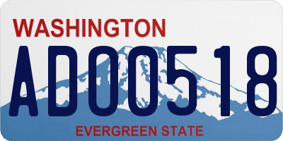 WA license plate ADO0518