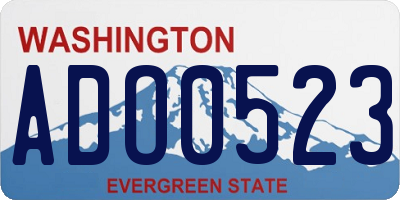 WA license plate ADO0523