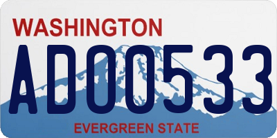 WA license plate ADO0533