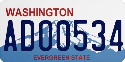 WA license plate ADO0534