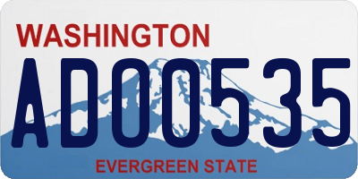 WA license plate ADO0535