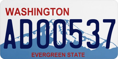 WA license plate ADO0537