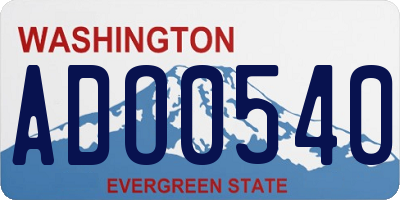 WA license plate ADO0540