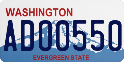 WA license plate ADO0550