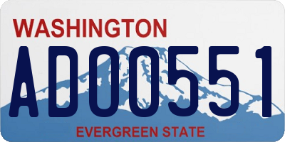 WA license plate ADO0551